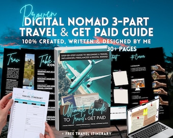 Digital Nomad Guide Remote Work Planner | Freelance Travel Toolkit + Printable Journal & Itinerary