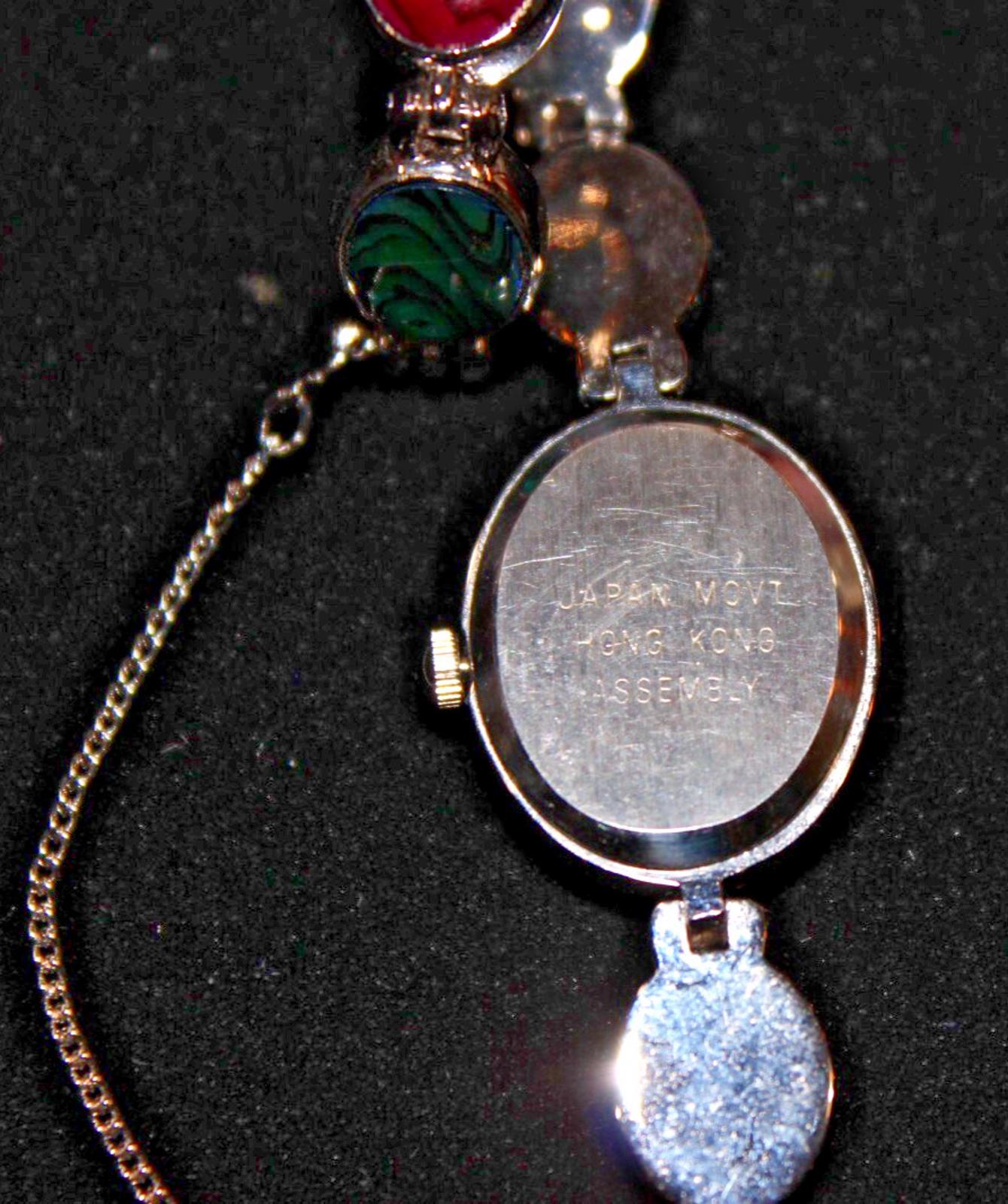 Vintage Lucoral Diamond Quartz Mother of Pearl Watch Japan Mvt Hong Kong Assembl Vintage LUCORAL Diamond & Coral 3-strand WATCH With Mother  main image 2