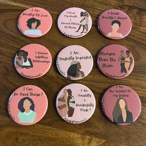 Affirmation Magnet Set | Set of 9 2.25&quot; Affirmation Magnets | Birthday Gift | Fridge Magnets | Housewarming | Encouragement | Self Care |