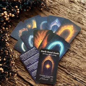 Starlit Portals Oracle Deck – 10 Cosmic Gateway Cards