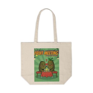 Adorable cabas en toile - Design « Fruit Meeting », cadeau écologique pour amis, sac de courses, cabas de plage, sac de pique-nique