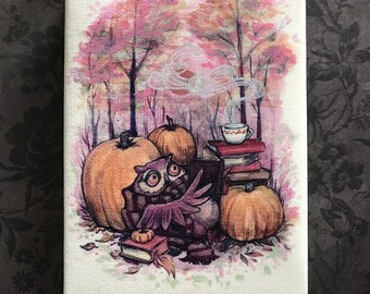 Pumpkin Season - Mini Canvas Print, Spooky art prints, Cute Halloween Decor gift