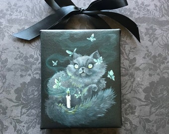 Familiar Glow - Mini Canvas Cat Print