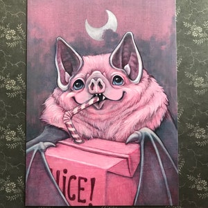 Barnabas Smallins - 5x7 vampire bat fine art print