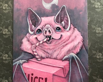 Barnabas Smallins - 5x7 vampire bat fine art print