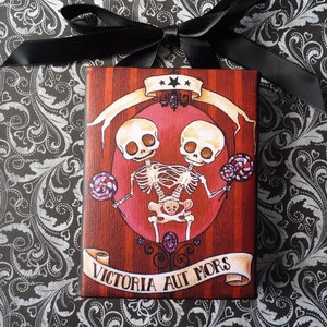 The Winners - Mini Canvas Print | gothic skull art