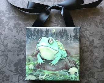 Sorry it Took so Long for Me to Text Back - mini canvas frog print