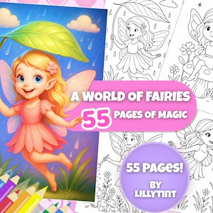 Magical Fairy Coloring Book for Kids – 55 Printable Pages | Fantasy Girls Activity, Fairy Garden & Enchanted Forest Fun