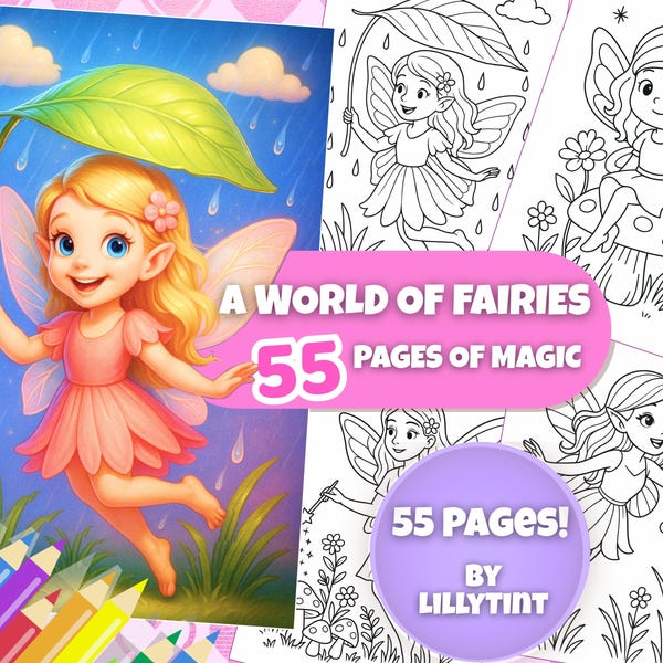 Fairy Coloring Page - Etsy
