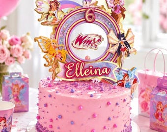 Adorno mágico para pastel de hadas – Adorno personalizado para cumpleaños de niña – Decoración mágica para fiestas