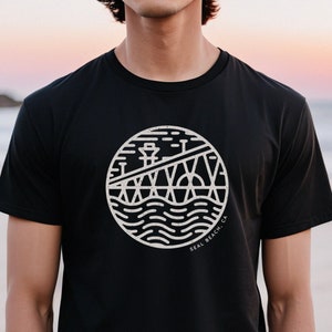 Seal Beach California Circle Graphic Tee