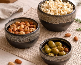 Handmade Ceramic Bowl Set | Rustic Stoneware Bowls