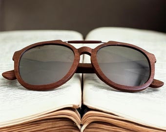 Wooden Sunglasses – UV400 Protection – Unique Handcrafted Wooden Frame – Boho Chic & Minimalist Style – Original Gift