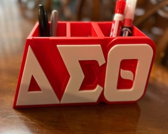 Organizador de mesa Delta Sigma Theta Greek, porta-lápis e canetas