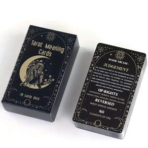 Baraja de Tarot de 78 cartas / Cartas con significado místico negro y dorado