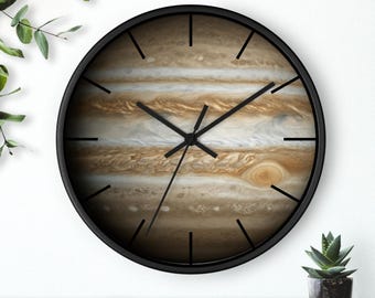 Jupiter Wall Clock, Astronomy Gift, Space Clock, Planet Wall Clock
