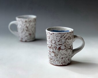 Short Mug with Australian Flannel Flowers