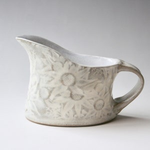 Milk jug or creamer with flannel flowers image 8