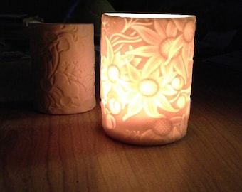 Porcelain Australian Flannel Flower Tealight Holder