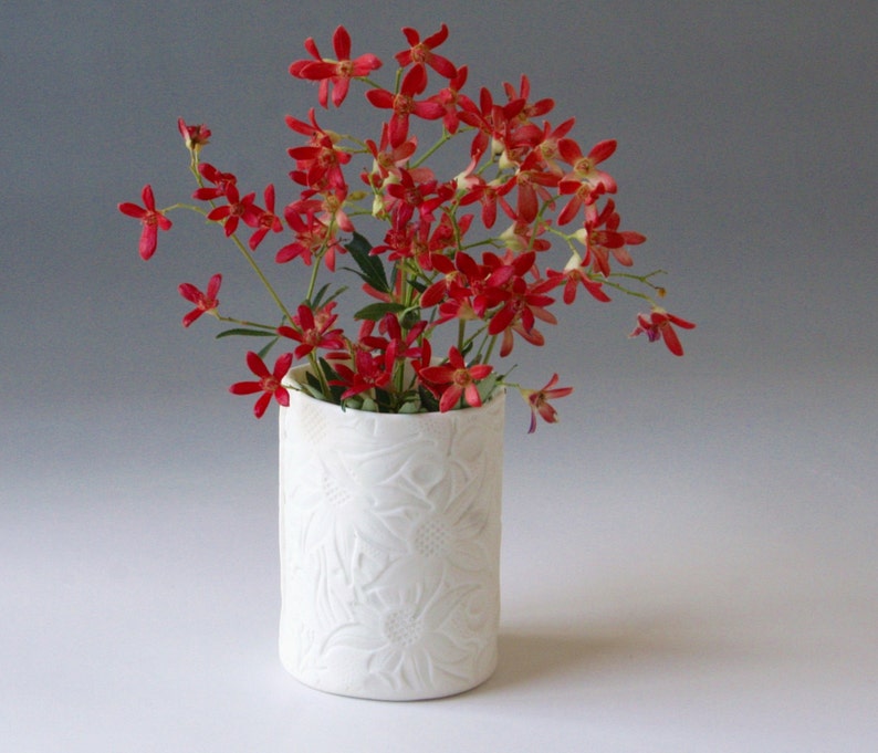 Photophore en porcelaine australienne avec fleurs et flanelle image 3