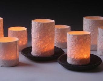 Porcelain Australian Flannel Flower Tealight Holder