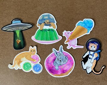 Pegatinas de animales divertidos - 6 versiones