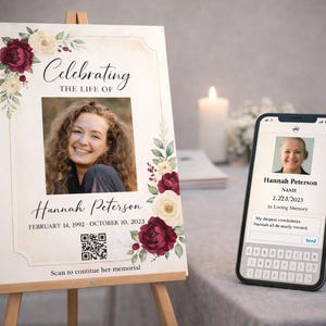 Funeral Sign with QR Code | Digital Memorial Tribute