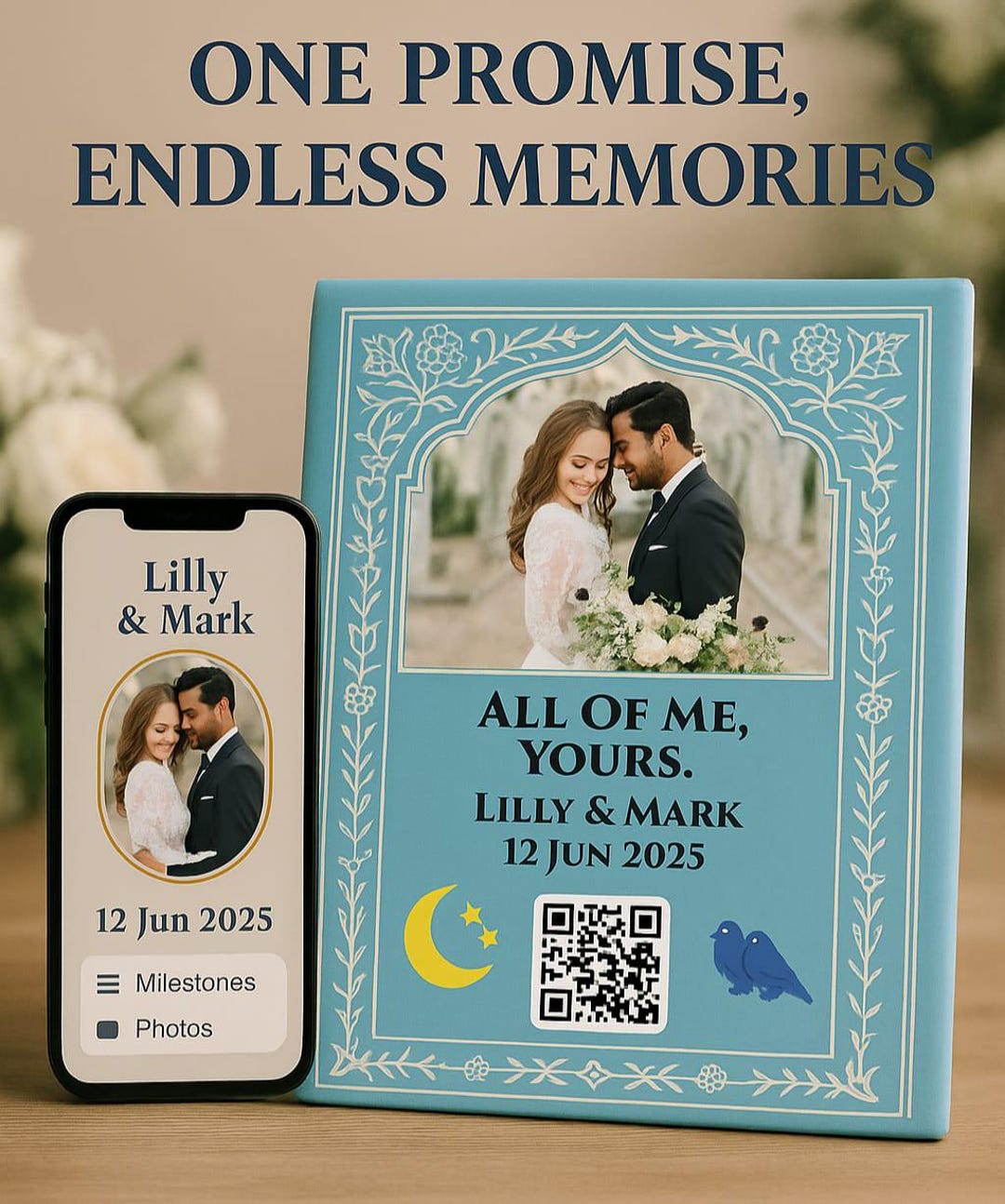 Personalized Wedding QR Code Picture Frame: Engagement Anniversary ...