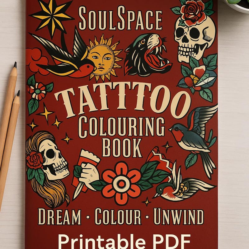 Tattoo Coloring Book - Etsy
