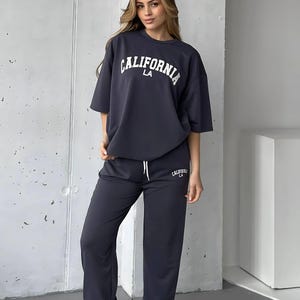 California LA Tracksuit: Women&#39;s Oversized Cotton Jogger Set