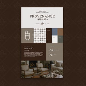 Provenance Branding Kit, Edit in Canva, Logo Bundle, Color Palette, Fonts, For Interior Designers, Simple Logo Design, Instant Download