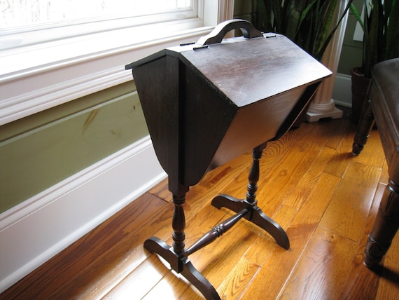 Vintage Wood Sewing Box Stand | Etsy