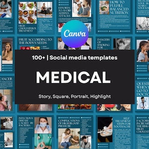 100+ Medical Social Media Templates| Medical Social Media Post, Medical Social Media Story, Medical Business Templates, Canva medical