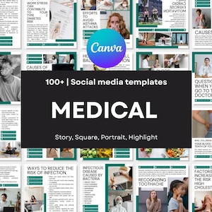 100+ Medical Social Media Templates| Medical Social Media Post, Medical Social Media Story, Medical Business Templates, Canva medical