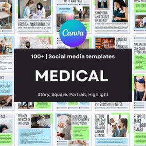100+ Medical Social Media Templates| Medical Social Media Post, Medical Social Media Story, Medical Business Templates, Canva medical