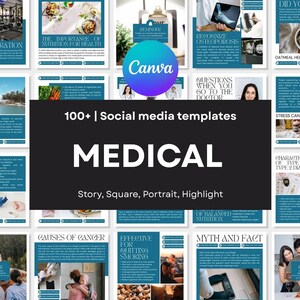100+ Medical Social Media Templates| Medical Social Media Post, Medical Social Media Story, Medical Business Templates, Canva medical