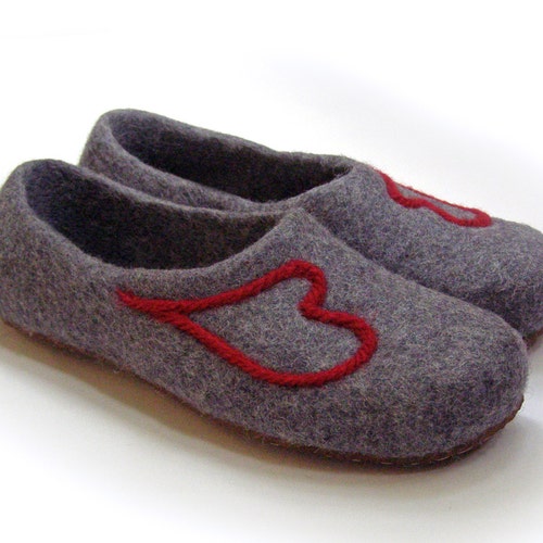 fatface grey fifi felted house shoes