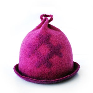 Felted Natural Wool Sauna Hat with Hook, Handmade Sauna Cap, Unisex Spa Hat, High Quality Soft Felt 100% Wool, Spa Gift for Sauna Lovers