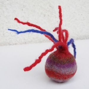 Modern cat toy Felt organic multicolored cat toy ball Handmade cat toy from Natural sheep wool