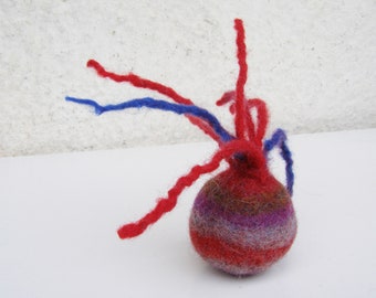Modern cat toy Felt organic multicolored cat toy ball Handmade cat toy from Natural sheep wool
