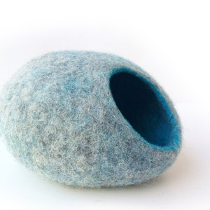 Pets Cave / Cat Cave / Cat Bed / Beds for small pets/ Gray and turquoise + GIFT Toy Ball