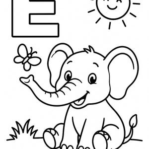Livre de coloriage de l&#39;alphabet ABC pour enfants | Coloriages à imprimer de A à Z | Activité éducative PDF pour les enfants d&#39;âge préscolaire et les tout-petits | Téléchargement instantané