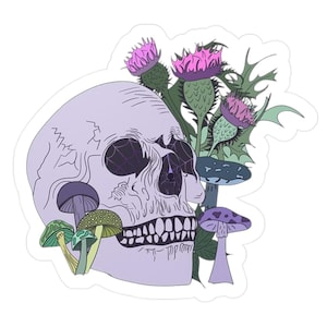 Thistle & Skull Sticker