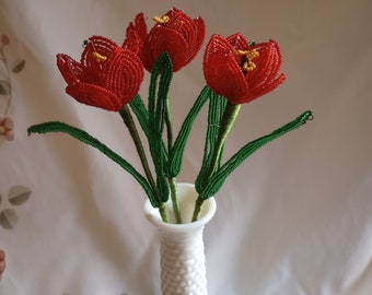 French Beaded Tulips