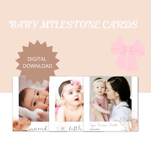 Cartes jalons pour bébé avec capture numérique de souvenirs précieux