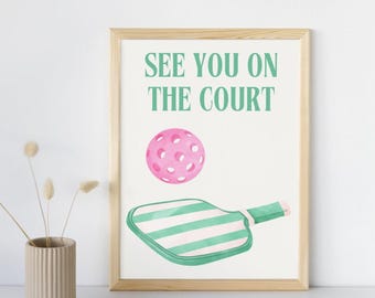 Pickleball Wall Art: Modernes Paddel & Ball Poster (Digitaler Download)
