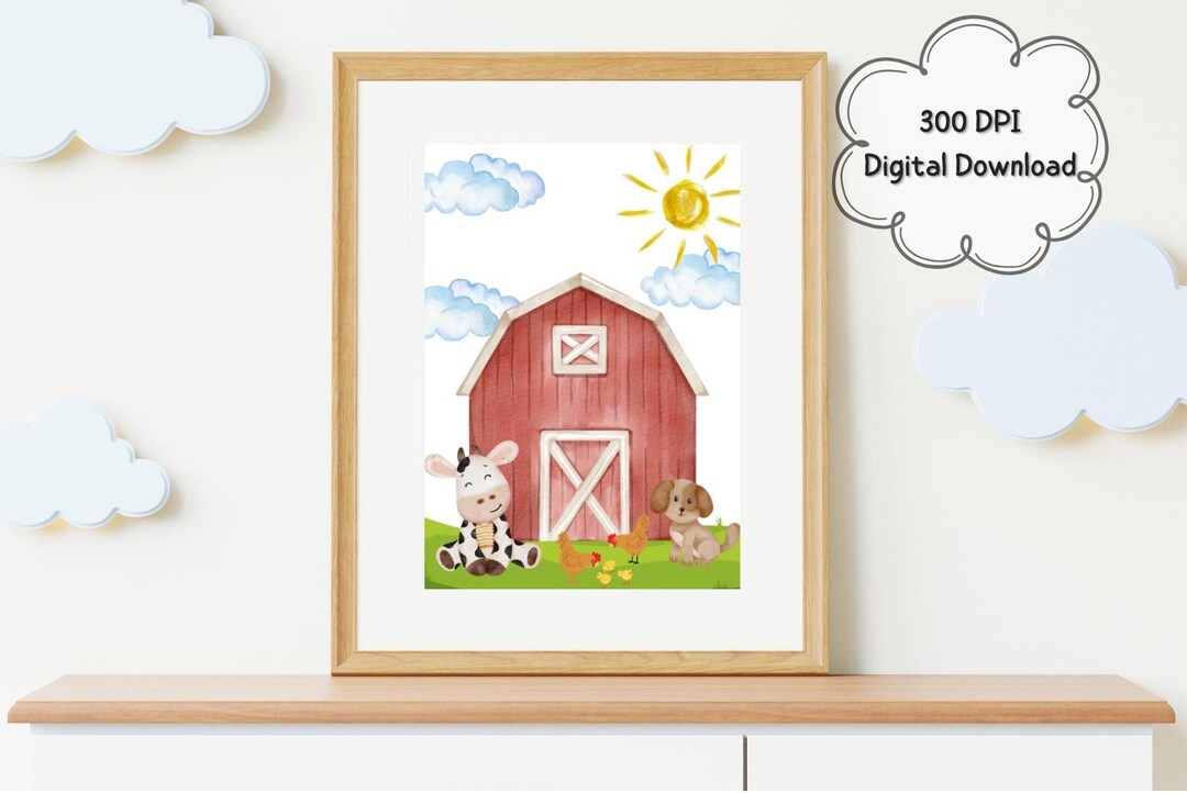 Farm Animals Wall Art, Gender Neutral Nursery Wall Art, Farm Nursery ...