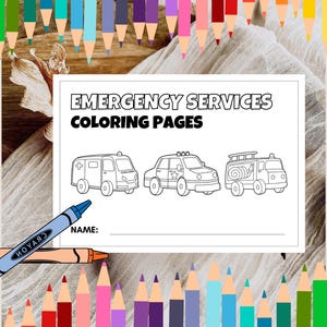 Emergency Vehicle Coloring Sheets | Craft Supplies | Printable Pages for Kids | Fun Coloring Activity | Educational