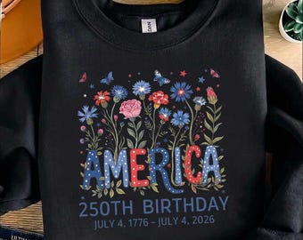 Retro 250e verjaardag Amerika, png, 1776-2026 bloemen Amerikaanse vlag png, bloem patriottische sublimatie
