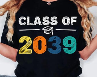 Class of 2039 png, retro afstuderen sublimatie, shirt toekomst afgestudeerde, ontwerp eerste schooldag, cadeau kleuterschool, kinderen